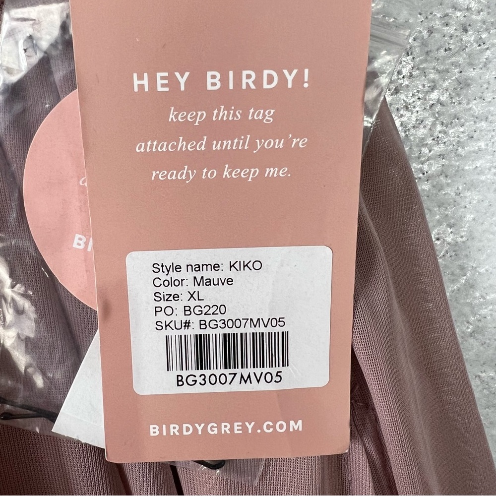Birdy Grey Kiko Gown Sz XL Mauve Chiffon Halter Neck Pocket Bridesmaid Prom NEW - Picture 6 of 7